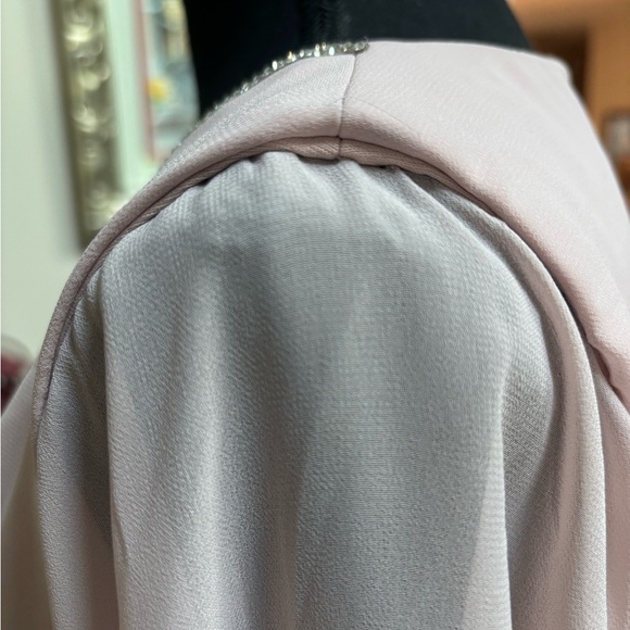 FRANK LYMAN DESIGN FORMAL WEDDING SILVER RHINESTONE BLUSH PINK MIDI DRESS SZ 10 - Picture 8 of 10